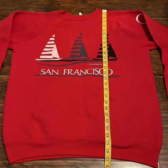 Vintage San Francisco California Red Graphic Pullover Sweatshirt - Picture 6 of 11
